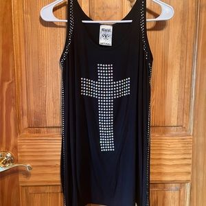 Vocal Long Sleeve Cold Shoulder Bling Shirt